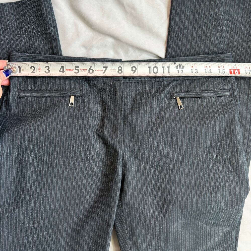 Lafayette 148 New York Women’s Pinstriped Pants Size 2 Gray Stretch Zip Pockets - Picture 10 of 12